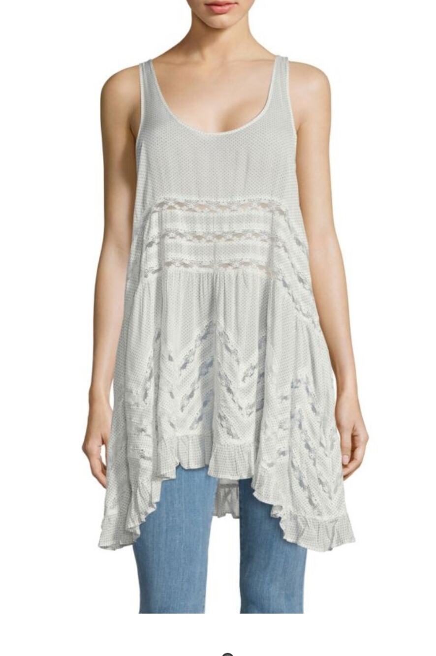 Free People Voile Trapeze Slip Dress Gray XS